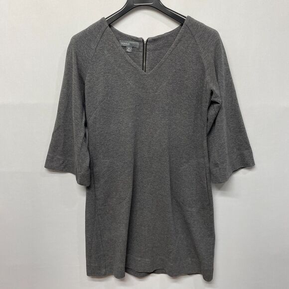 Donna Ricco Women 3/4 Sleeve Dress Size 10 Gray Polyester Blend M242 -19 - Picture 1 of 14